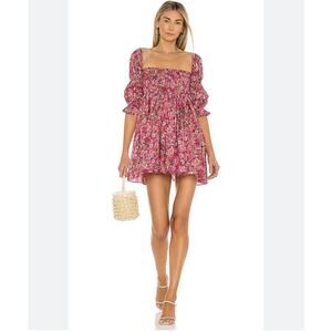 MISA Los Angeles X REVOLVE Zadie Dress Careyes Floral Size Small Puff Sleeve EUC